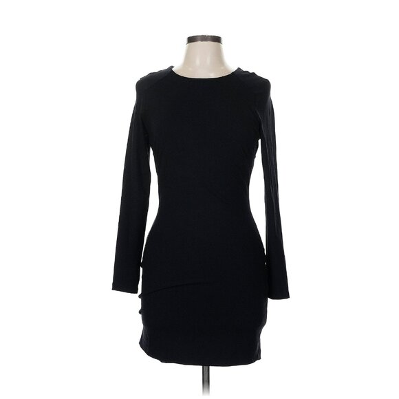Bebe Black Long Sleeve Bodycon Mini Dress – Size M - Picture 2 of 6